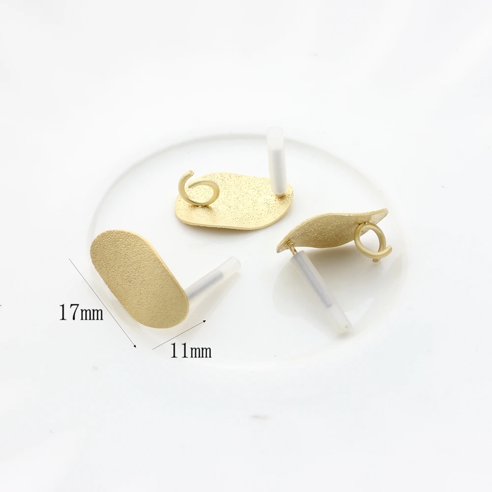 Verzerrte ovale Form Ohrringe Basisverbinder Linker 6 teile/los 18*12mm Diy Schmuckherstellung Zubehör Großartikel – Detail 2