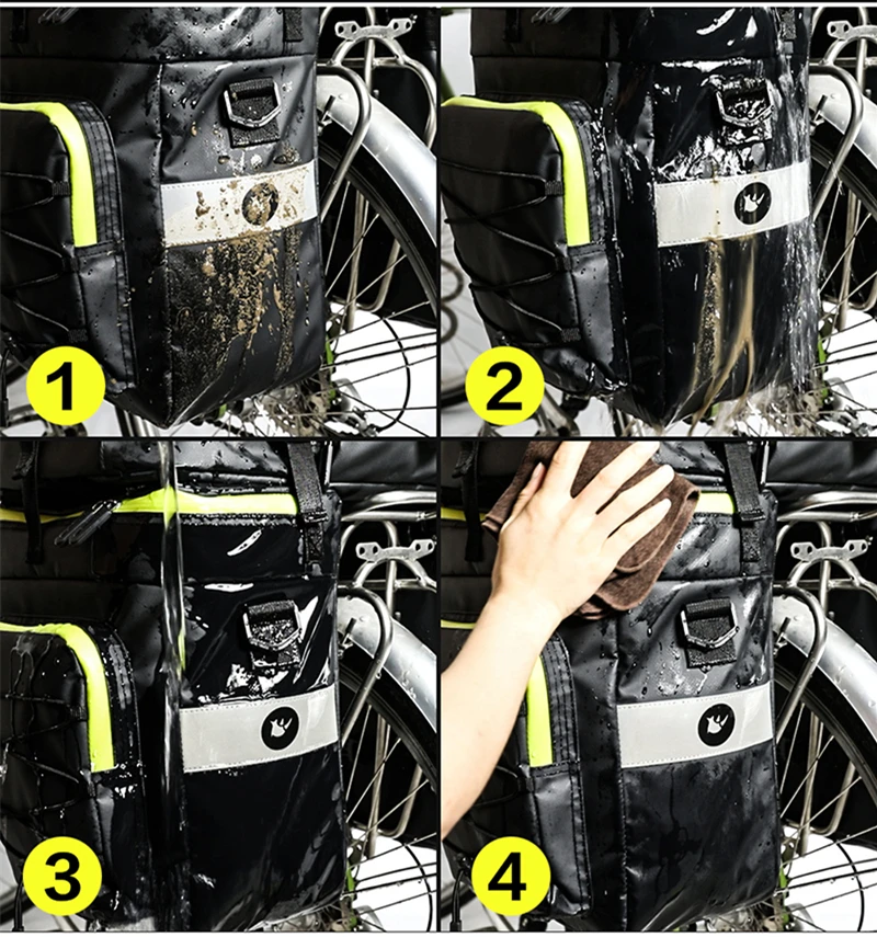 WEST BIKING 3 in 1 Cycling Backpack Handbag Trunk Bags for Bicycle Carrier Bag Waterproof 75L MTB Bike Travel Rear Seat Bags