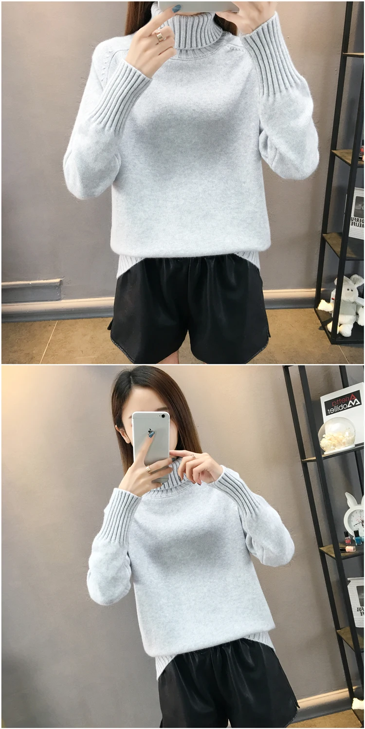 Fdfklak Casual new pull femme pullover sweater women thick warm knit top woman winter clothes turtleneck women's sweaters