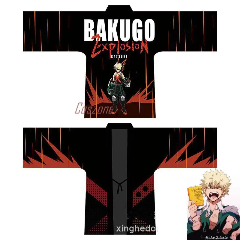 Bakugou кацуки аниме мой герой Academy плащ косплей костюм Мой Boku No Hero Academy для мужчин повседневное кимоно пальто