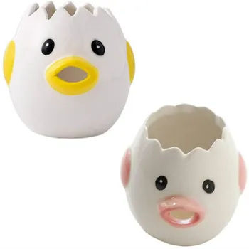 

Creative Cute Little Chicken Ceramic Egg Yolk White Separator Ceramics Egg Separator Tool for Kitchen Pink Yellow