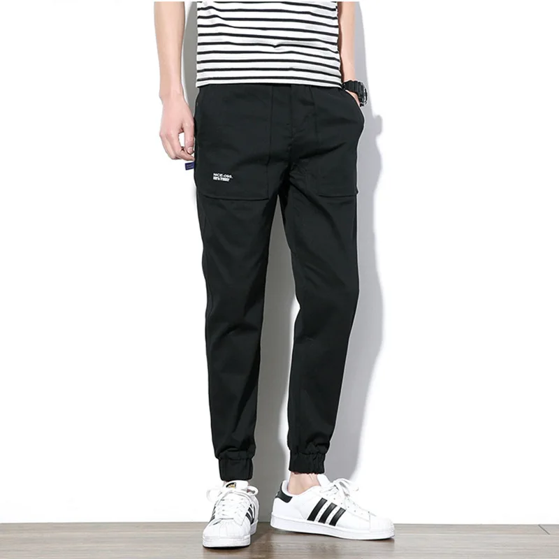 

Autumn Clothing New Style Japanese-style Casual Pants Men's Korean-style Plus-sized Applique Teenager Fashion Beam Leg Cargo Tro