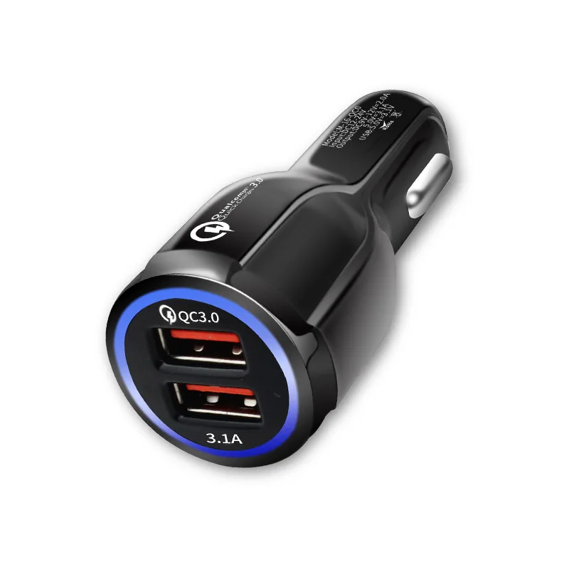 Горячая USB быстрое автомобильное зарядное устройство Быстрая зарядка 3,0 2,0 зарядное устройство для мобильного телефона 2 порта автомобильное USB зарядное устройство для iPhone samsung планшет автомобильное зарядное устройство