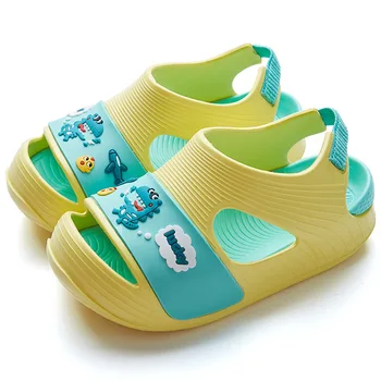 

2020 New Anti-Collision Baby Boys Sandals Summer Cartoon Toddler Girls Shoe Small Kids Wear Baotou Cover Heel Porous Shoes