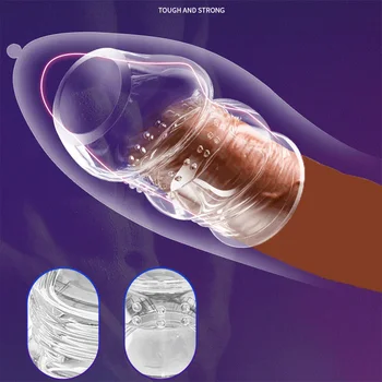 2PCS Glans Cock Ring Penis Enlargement Foreskin Rings Delay Ejaculation Reusable Penis Rings Extender Sex Toys for Men 2