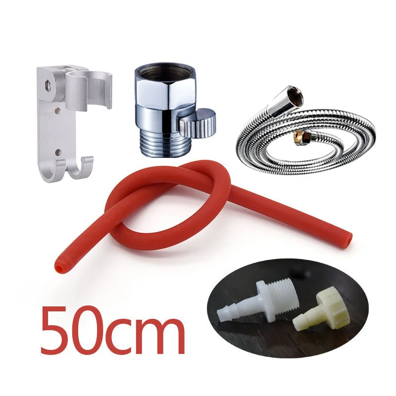 FX-121C-50redset4 Wetips силиконовая клизма насадка для мытья клизма для очистки прямой кишки душ мягкий душ анус Анальный Душ биде клизма шланг для биде гигиенический душ - Цвет: FX-121C-50redset4