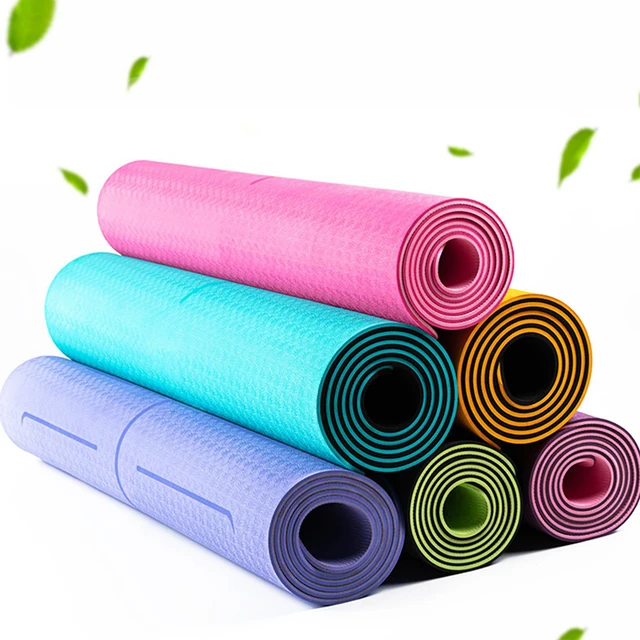 TPE Yoga Mat 6mm For Beginner Non slip Mat Yoga Sports Exercise Pad With Position Line