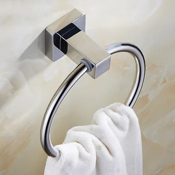 

1PC Stainless Steel Towel Ring Household Round Towel Hanger Bathroom Hardware Silver