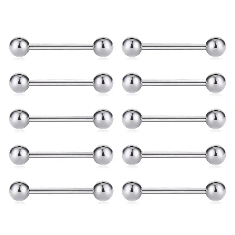 10pcs-16mm 10 шт, нержавеющая сталь, пирсинг, пирсинг, штанга, длинная спираль, пирсинг, штанга бижутерия для тела - Окраска металла: 10pcs-16mm