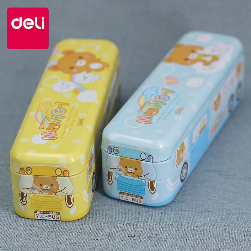 Креативный чехол карандаш Deli Kawaii пенал в стиле школьной машинки многоуровневый
