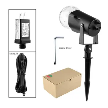 

Waterproof Led Projector Light Spotlight Rotating with Flame Lightings for Christmas Festival Decorations (red+green) 12V 0.5A