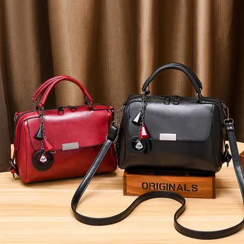 

2020 New Ladies Shoulder Bag PU Leather Sense Boston Pillow Bag Handbag Messenger Bag Women Bag
