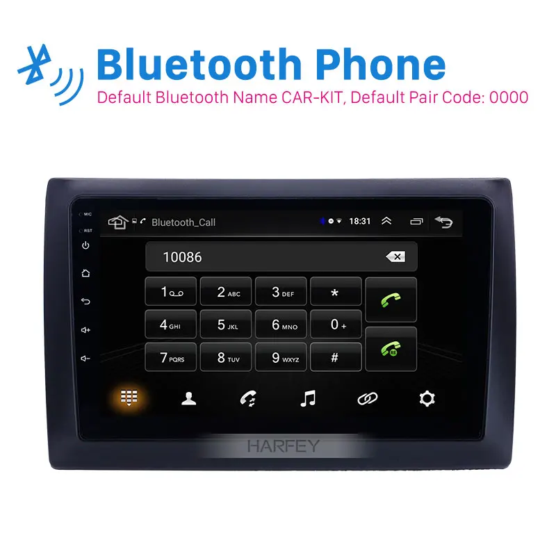 Harfey Android 8,1 HD сенсорный экран 9 дюймов для 2010 Fiat Stilo GPS автомобильный радиоприёмник поддержка OBD2 SWC Carplay DVR Автомобильный мультимедийный плеер