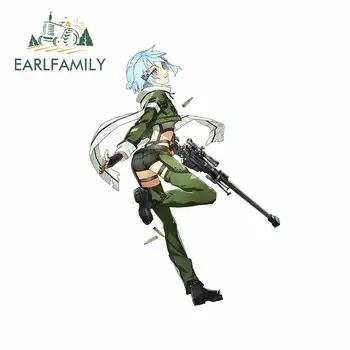 

EARLFAMILY 13cm x 9.6cm for Asada Shino Sword Art Online Car Sticker Cartoon RV Anime Refrigerator Decal VAN Cartoon Car Styling