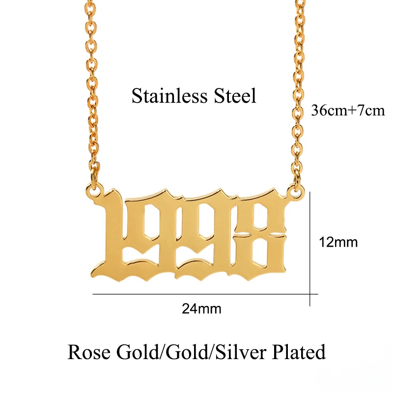 5-Stainless-Steel-Birth-Year-Necklaces-For-Women-Men-Gold-Silver-Color-Chain-Male-Female-Pendant-Necklace