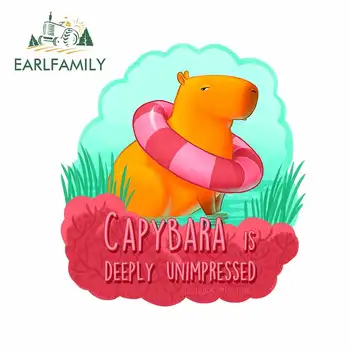 

EARLFAMILY 13cm x 11.9cm for Capybara Is Deeply Unimpressed Refrigerator Laptop Windows Car Stickers Windshield Cartoon Decal