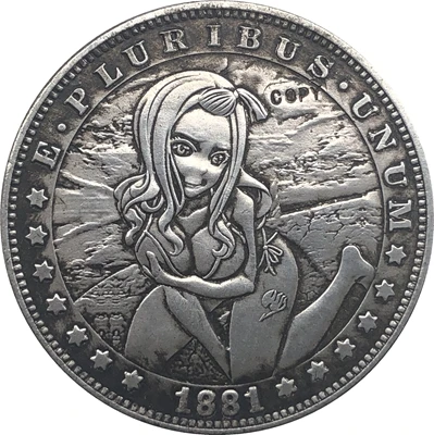 

Hobo Nickel 1881-CC USA Morgan Dollar COIN COPY Type 94