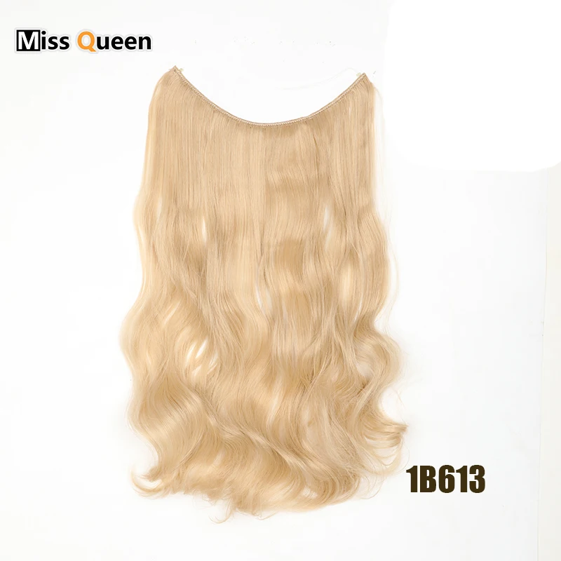 MISS QUEEN женские рыбий линии прямые волнистые волосы черный коричневый блонд натуральные волнистые длинные высокотемпературные волокна синтетический парик - Цвет: 1B613