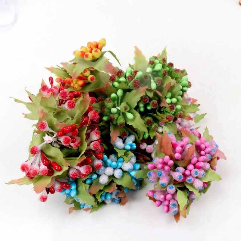 12pcs pearl Berry Artificial Stamen Flower For Wedding Home Decoration Pistil DIY wreath Scrapbooking Craft Fake Flowers | Дом и сад
