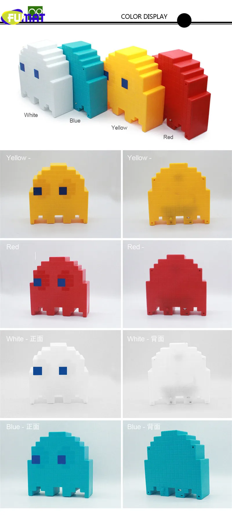 FUMAT мультфильм USB Pac-man игровой тематический цветной ночной Светильник СВЕТОДИОДНЫЙ призрак светильник s спальня детская комната праздник украшение дома ночной Светильник s