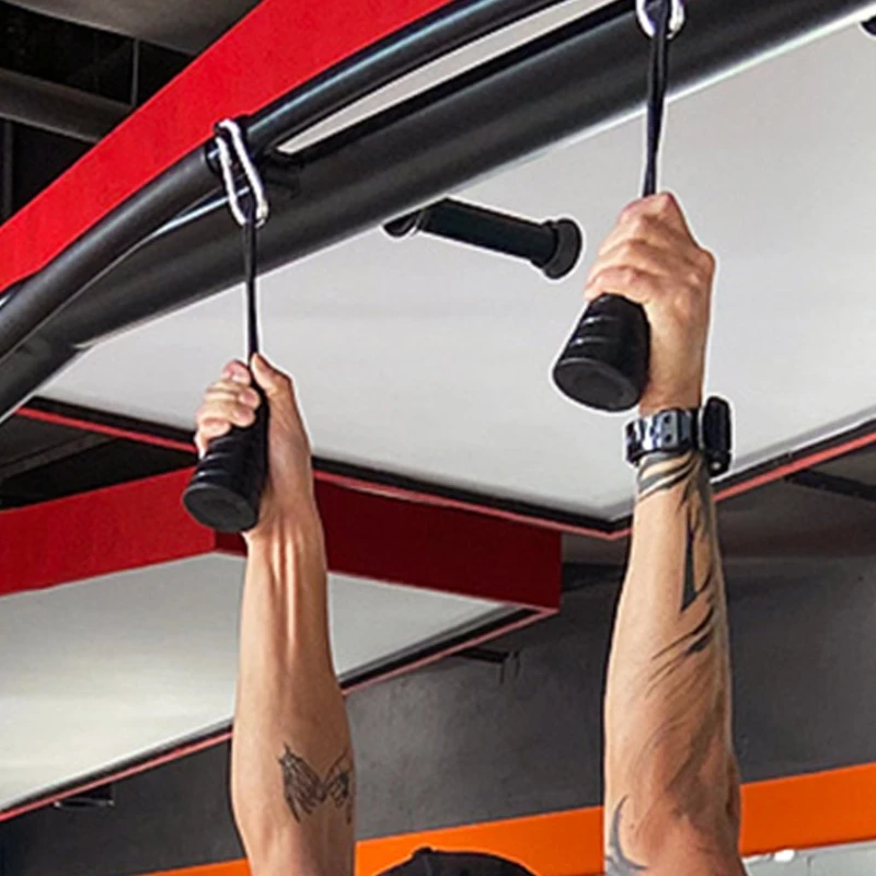 1 Pair Biceps Triceps Drawstring Single Grip Rope Pull Down Cable Gym Attachment