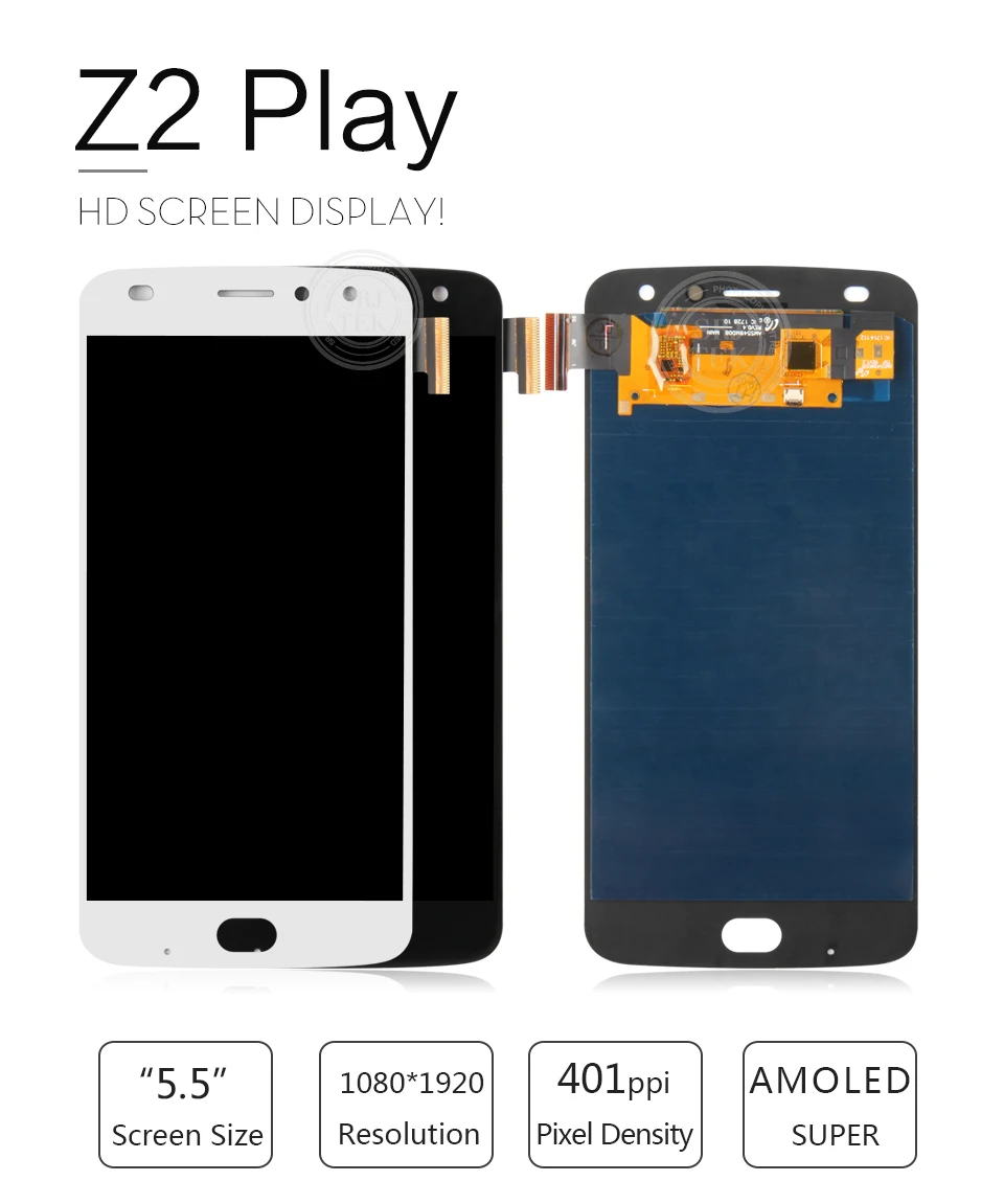 Srjtek For Motorola Moto Z2 Play LCD Touch Digitizer Sensor Glass Full Assembly 5.5'' Z2 Play screen Display XT1710-01/07/08/10