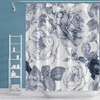 

Fashion New Styles Flowers Shower Curtains Waterproof Mildew Proof Bath Curtain For Bathroom Polyester Fabric With Set Hooks