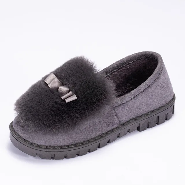 D4-153 Gray UPUPER/зимняя обувь; женские лоферы на плоской подошве; удобная теплая обувь; коллекция года; модные бархатные Лоферы без застежки; женская обувь; повседневная обувь на плоской подошве - Цвет: D4-153 Gray