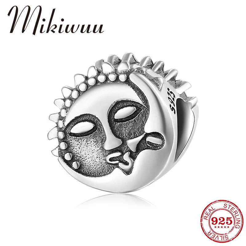 Настоящее серебро 925 пробы бог солнца бусинки круглой формы DIY Fit Pandora ювелирный браслет сделай сам Женщины Мужчины делая