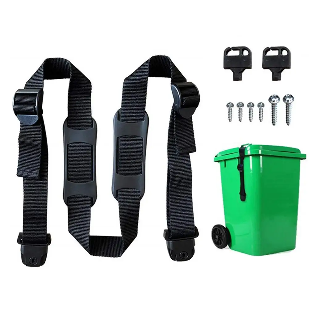 Quick Shackle Screws Tool Strong Anti wear No Mess Adjustable Nylon Trash Can Strap Outdoor Fixed Lid Security Garbage Bin Lock|Elastoplast| - AliExpress