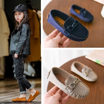

Kids Soft Loafers Children Flats Casual Boat Shoes Boys Girls Shoes Children's Wedding Moccasins Leather Shoes S