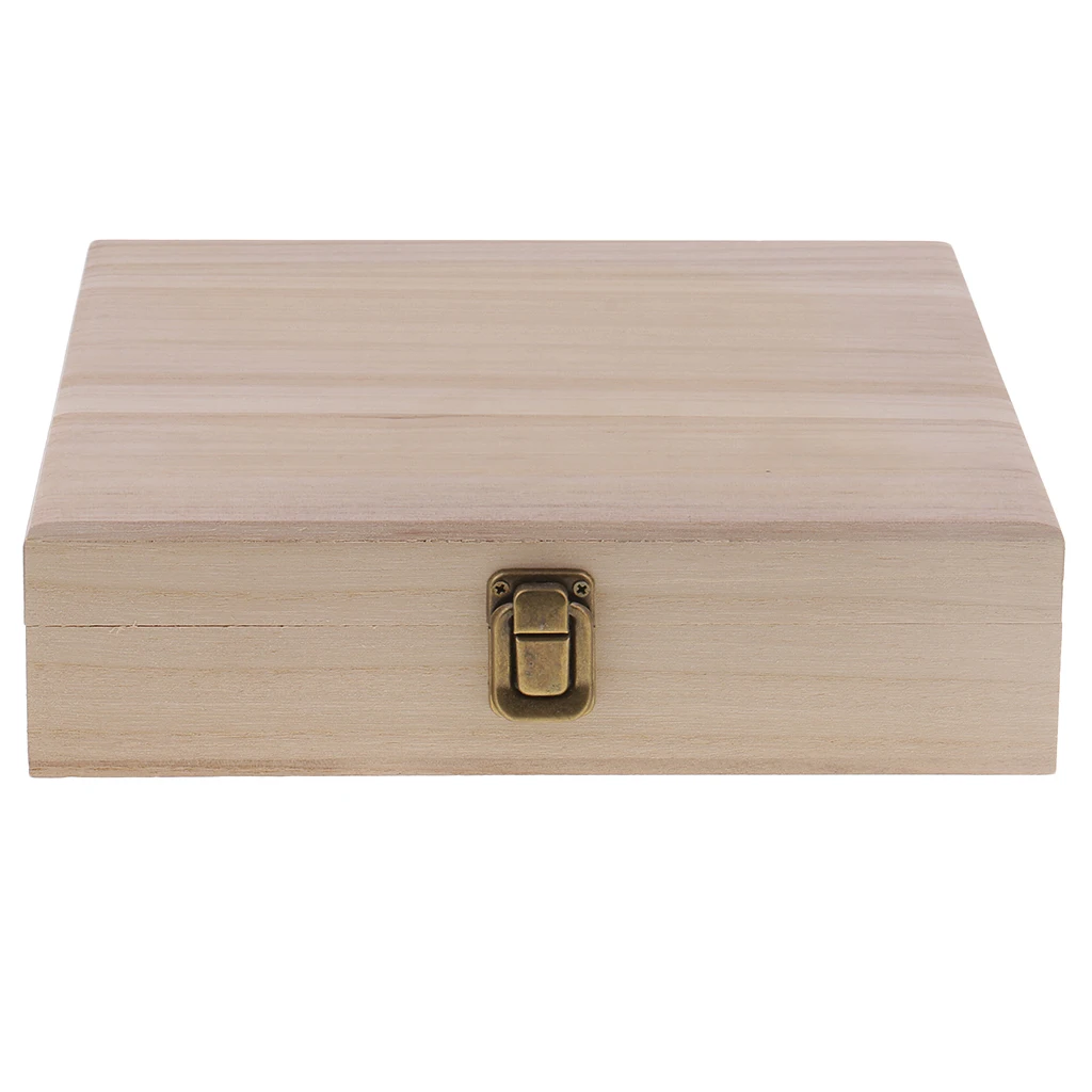 Rusticity Wood Box Wooden Storage Case for Craft Coin Cash Treasure Box Jewelry Home Unfinished Gift Boxes for Organizer Case