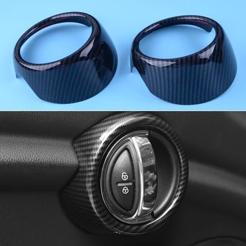 

CITALL ABS 2pcs Carbon Fiber Style Interior Door Handle Cover Trim Frame Fit For BMW MINI Cooper 3DR F56 F57