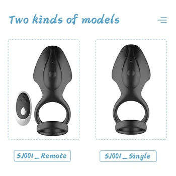 Wireless Remote Penis Vibrating Cock Ring Dual Delay Ejaculation Rings Chastity Vibrator for Men Male Prostate Massage Sex Toys 2