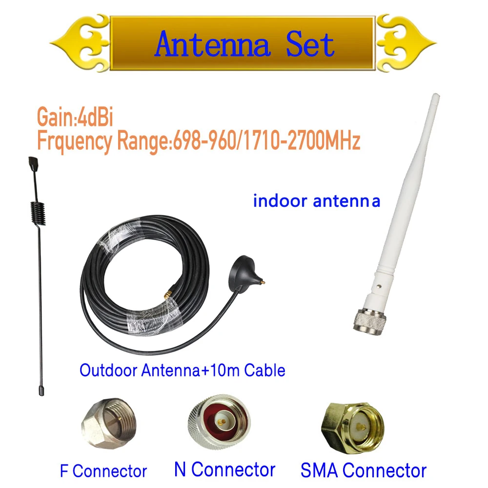 

ZQTMAX Suction Cup Antenna for gsm 3g 4g lte cell phone signal booster 4dBi gain Omni Antenna+10M cable and indoor antenna
