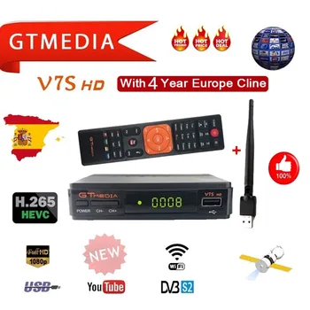 

Hot sale Satellite TV Receiver Gtmedia V7S HD Receptor Support Europe Cline for 4 Years DVB-S2 Satellite Decoder Freesat V7 HD