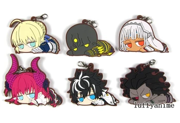 

Fate EXTELLA LINK pendant anime game trading rubber strap Altera Charlemagne SABER Toy Figures Phone charm Accessories Keychain