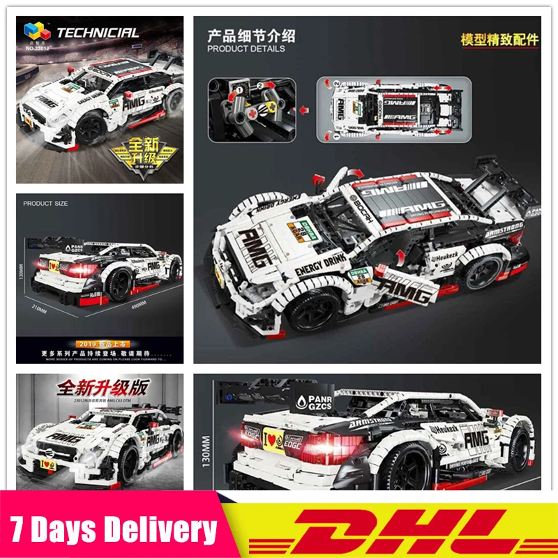 

2019 DHL 23012 2289Pcs RC Racing Car AMG C63 with Motor Technic MOC-6687 6688 Building Block Bricks Toys Christmas Gifts