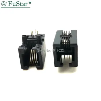 

10pcs/lots RJ11 95001-4P4C 4P4 RJ10 socket black phone socket 4P4C socket telephone socket Hot New RJ10 telephone socket RJ11
