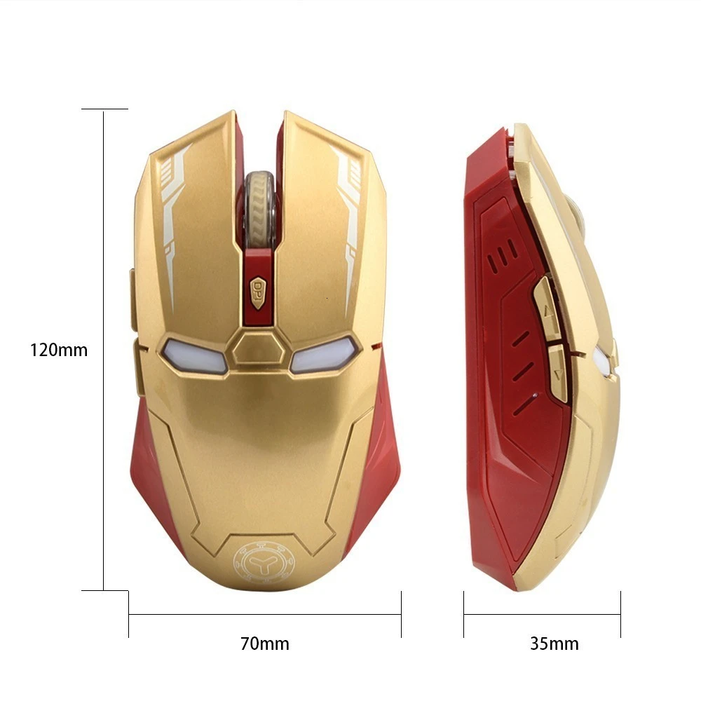 CHYI Железный человек беспроводная компьютерная мышь для Marvel Lover эргономичный 3D оптический Usb бесшумный светодиодный ПК Mause дети мыши для Macbook ноутбука