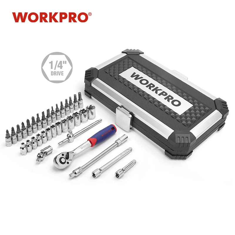 WORKPRO 35PC Tool Set Home Instruments Set of Tools for Car Repair Tools 1/4