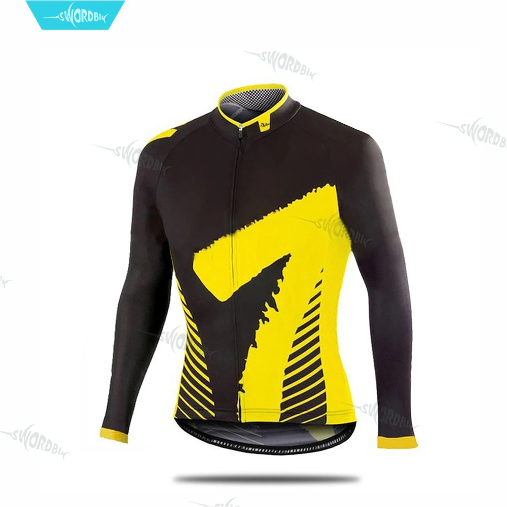 Cycling Jersey Комплект велосипедной одежды из Джерси для велоспорта Мужская MTB рубашка дышащий с длинным рукавом Топ нагрудник брюки профессиональная, командная, велосипедная одежда Ropa Ciclismo - Цвет: Cycling Jersey