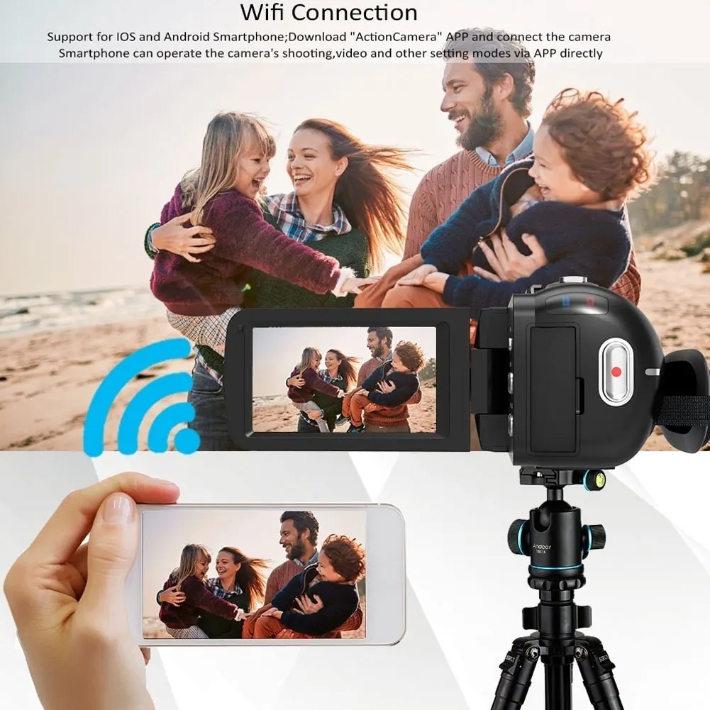 Cewaal WIFI Digital Camera Portable Night Vision Digital Camcorder HDMI 4K Photo Professional DSLR 2.7K Video Camera 16X