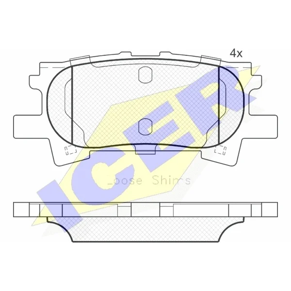Колодки дисковые задние Lexus RX 300 03 ICER 181751