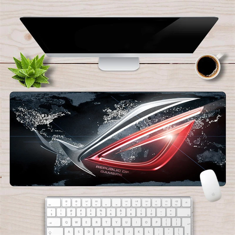 Большой пользовательский 90x40 см ASUS игровой коврик для мыши геймер Республика геймеров Клавиатура pad Блокировка резиновая прокладка долговечный переносной Настольный коврик