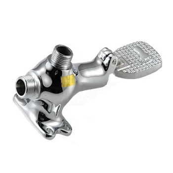 

Copper Floor Foot Pedal Control Switch Tap Valve Faucet Basin Single Cold Water