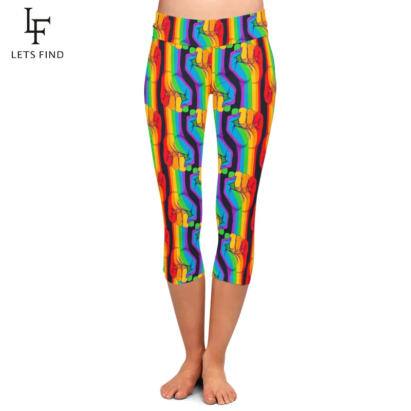 LETSFIND Fashion Women Mid-Calf Leggings 220gsm Double Side Brushed Milk Silk Print Capri Leggings High Waist Plus Size Leggings LETSFIND Fashion Women Mid-Calf Leggings 220gsm Double Side Brushed Milk Silk Print Capri Leggings High Waist Plus Size Leggings