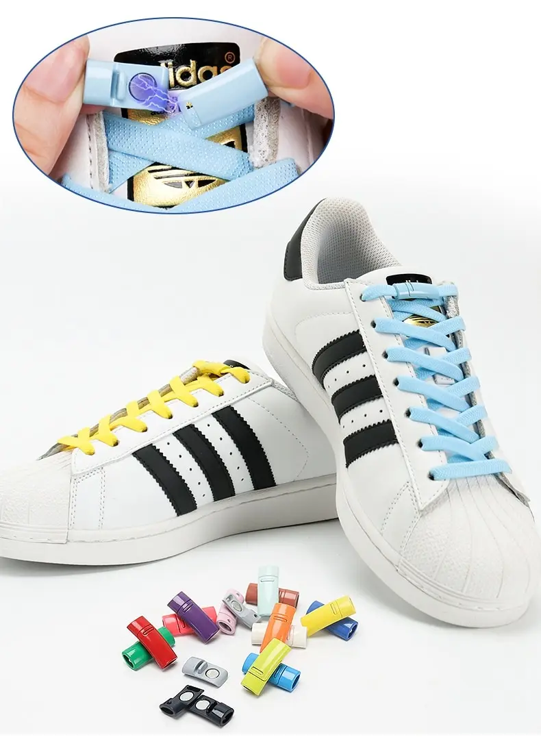 1 second No tie shoelace 24Color Elastic shoelaces Magnetic metal lock Quick wear in Flat Suitable for all shoes Lazy laces