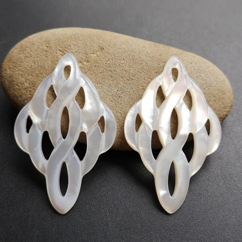 

20pcs/lot 25x39mm Natural Hollow Flower Mother of Pearl shell for DIY Jewelry Flower cut MOP Pearl shell for Earrings
