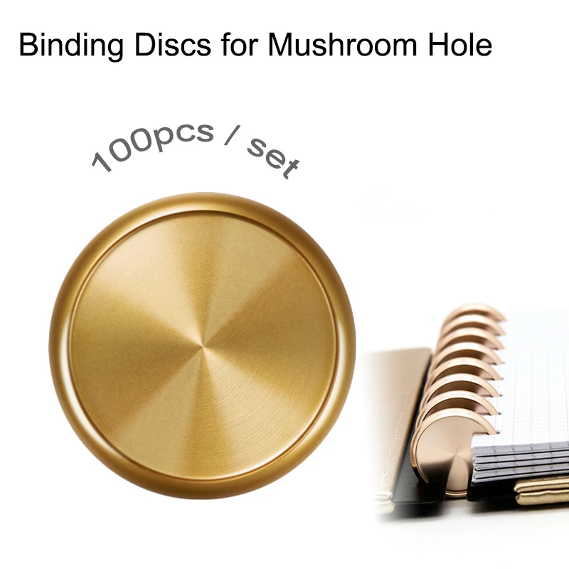 Fromthenon Color Metal Mushroom Discs for Loose Leaf Notebook Scrapbook 100pcs/ Set Planner Binding Discs Wholesale Stationery